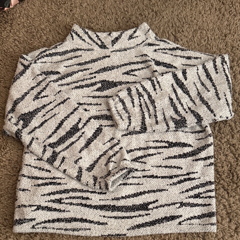 Maurices Black and White Zebra Stripe XXL Sweater